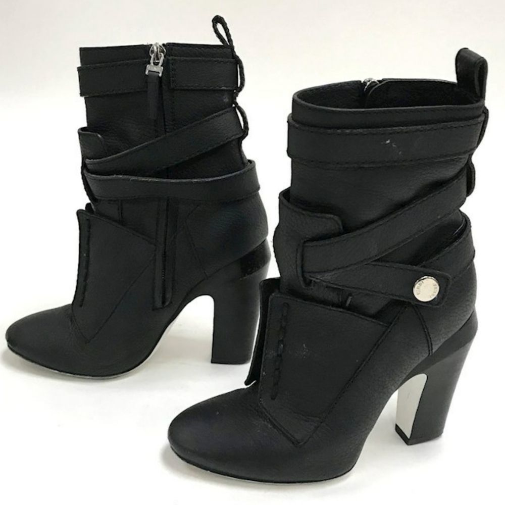 FENDI Black Leather Wrap Boots/Booties‎ 34.5 - Picture 6 of 15
